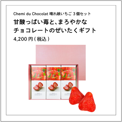 Chemi du Chocolat 晴れ娘いちご 3個セット